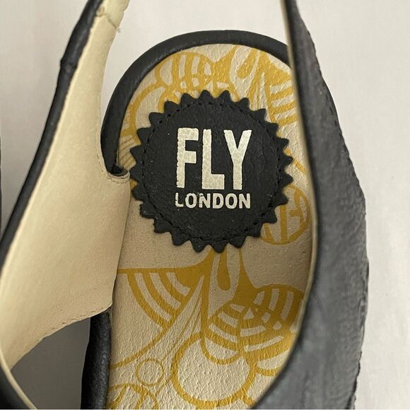 Fly London Ylfa Lace Up Wedge Black Platform Sandals Size 38 - Picture 10 of 13